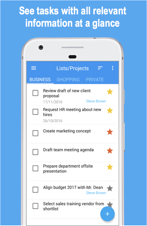 Task list